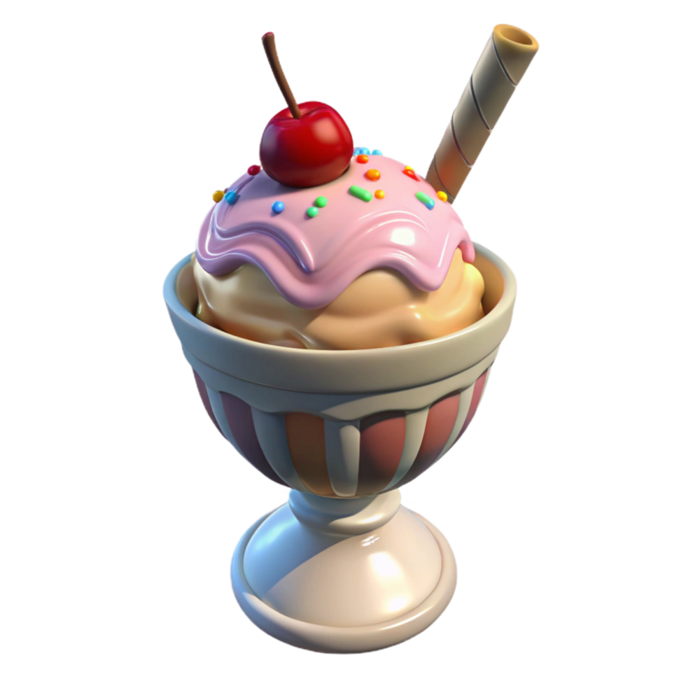 serene abstract Ice Cream Sundae Transparent Background Delicious authentic png