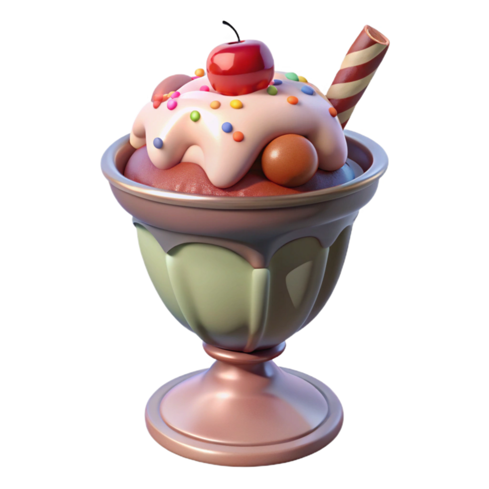 stunning creative Ice Cream Sundae Transparent Background Delicious original png