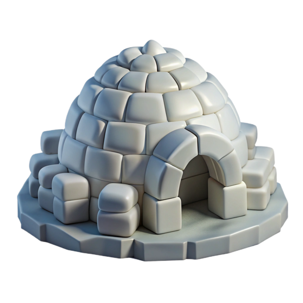elegant artistic Igloo Snow Block Dwelling Arctic Landscape Isolated high resolution png