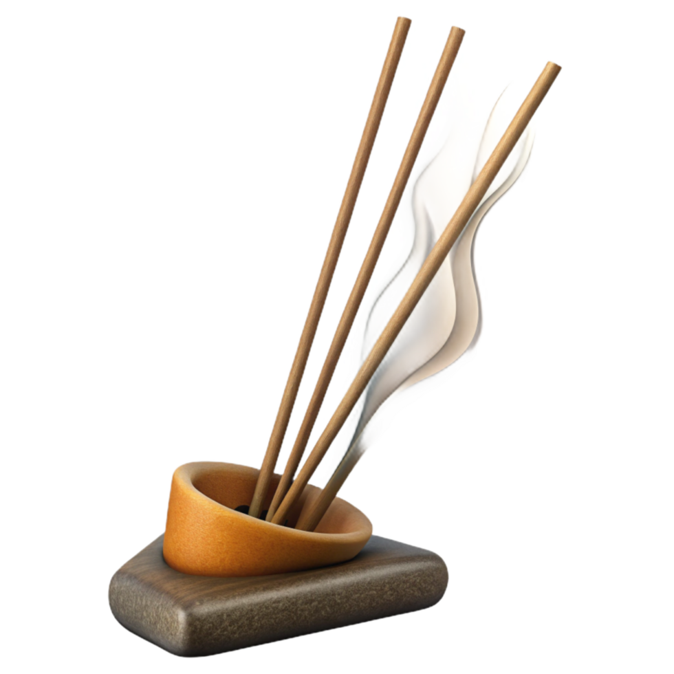 elegant contemporary Incense Sticks Burning Isolated Cutout authentic png