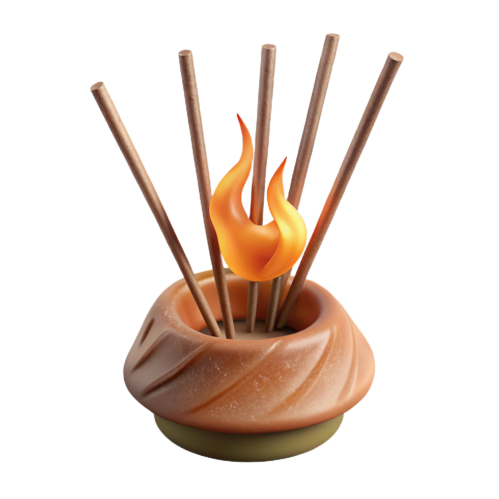 impressive creative Incense Sticks Burning Isolated Cutout 4K png