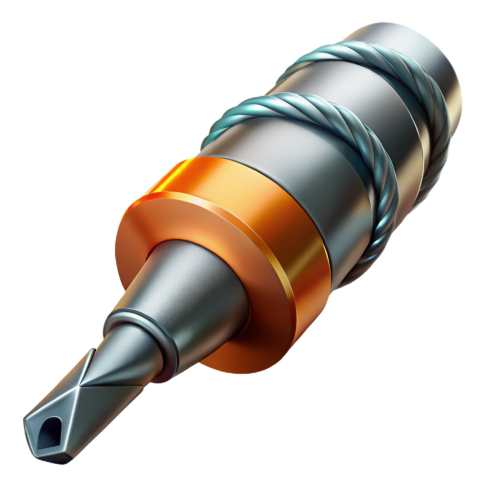 stunning contemporary Industrial Drill Bit Close Up Transparent Background high quality png
