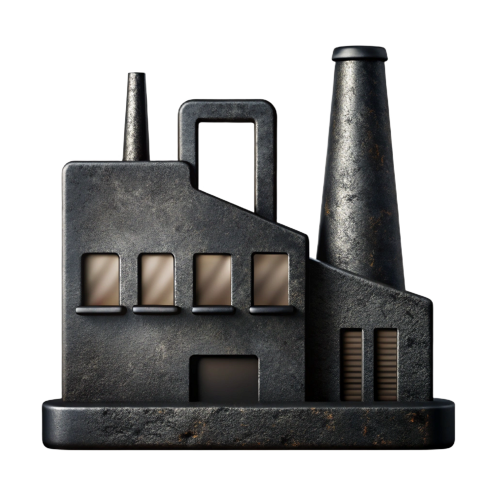 stunning rustic Industrial Factory Silhouette Cutout Black Background high quality png