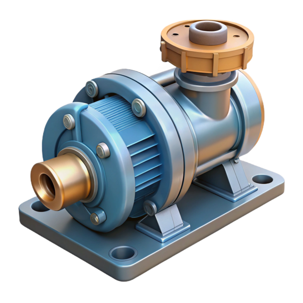 vibrant abstract Industrial Pump Top View Isolated Element original png