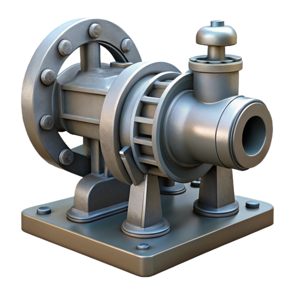 impressive abstract Industrial Pump Side View Isolated Element premium png