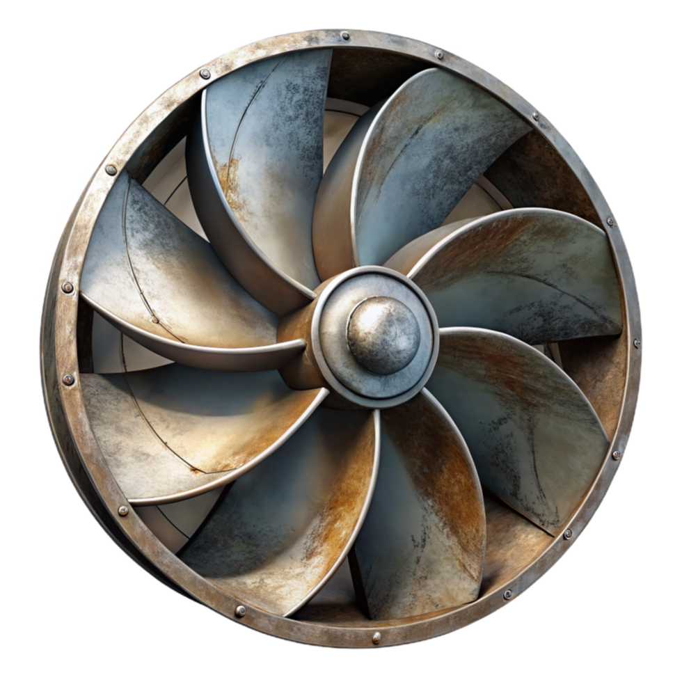 beautiful rustic Industrial Fan Blades Stationary Transparent Background genuine png