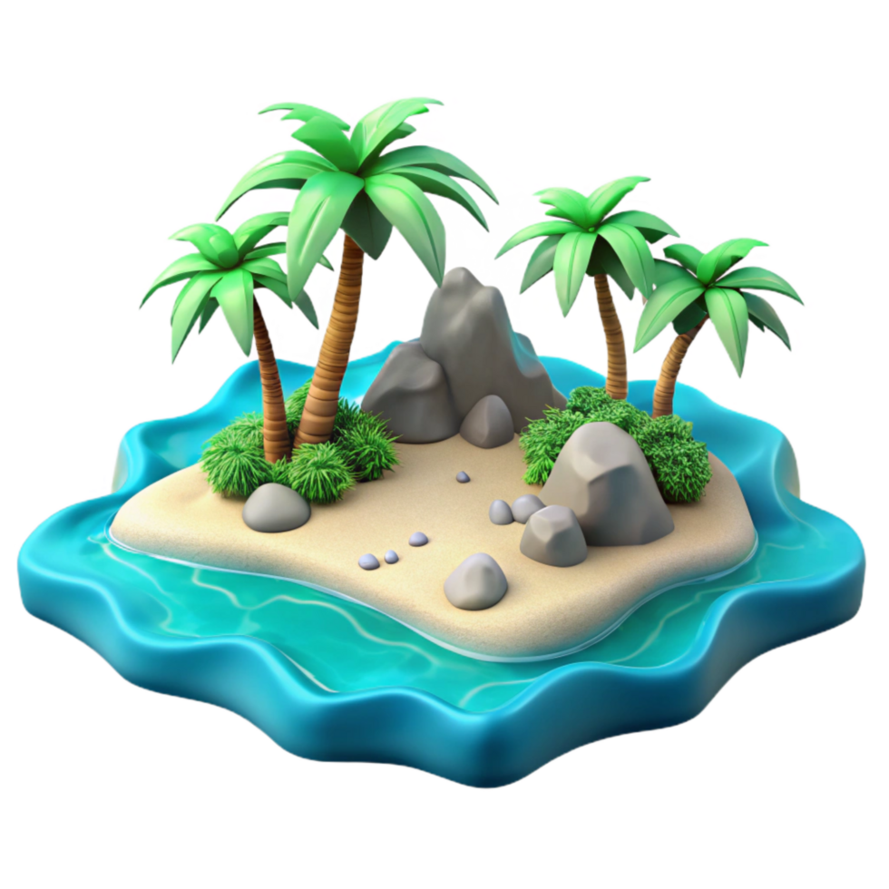 stunning rustic Island Paradise with Turquoise Water Isolated Element high quality png
