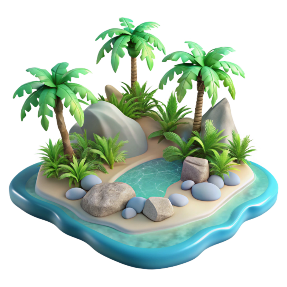 wonderful rustic Island Paradise Tropical Vegetation Transparent Background high quality png