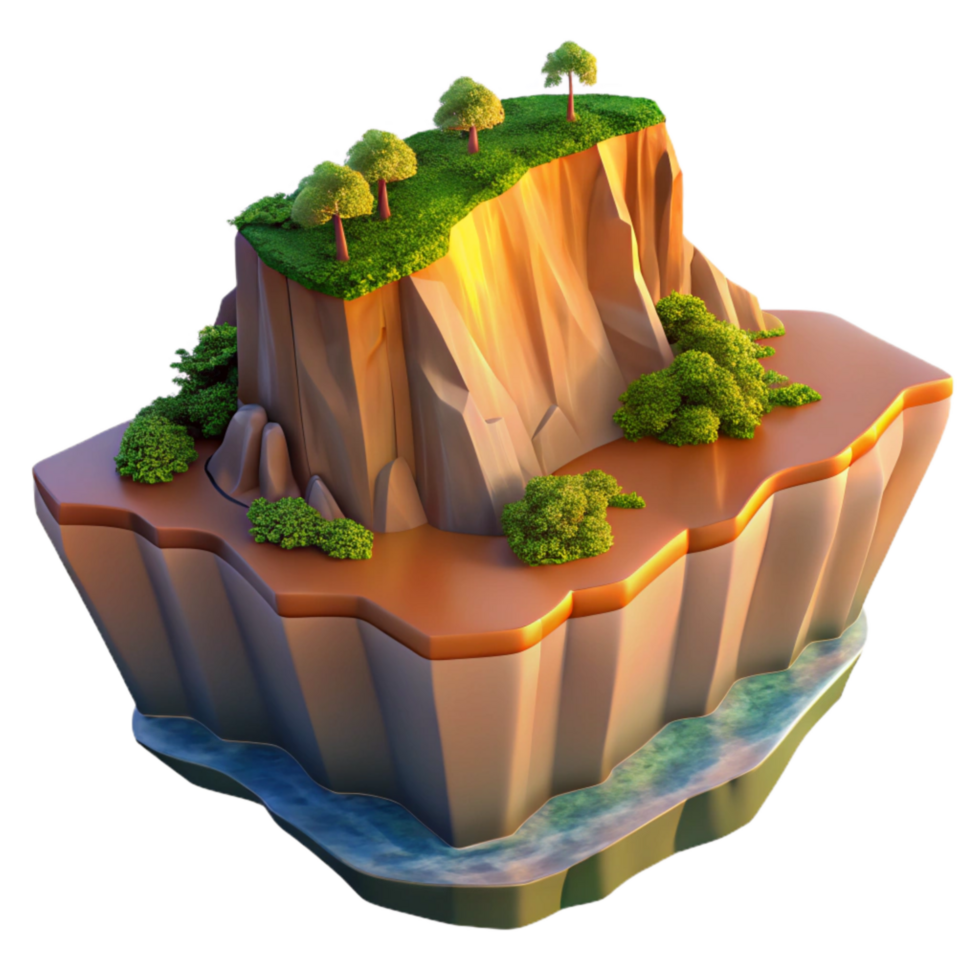 stunning rustic Isolated Coastal Cliffside at Golden Hour high resolution png