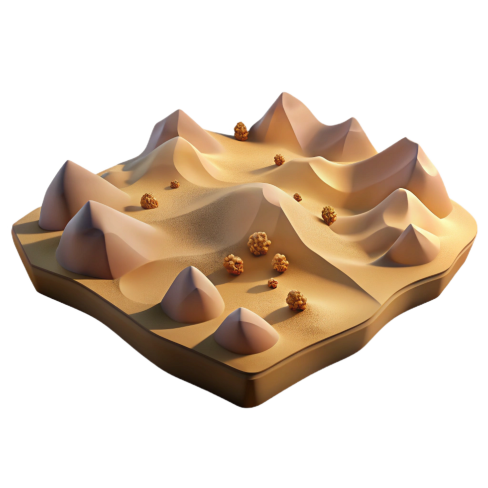 extraordinary minimalist Isolated Desert Landscape with Sand Dunes Transparent Background original png