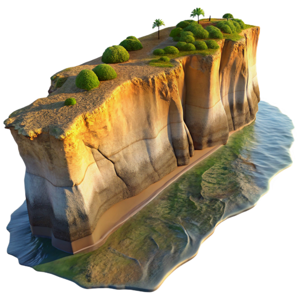 serene classic Isolated Coastal Cliffside at Golden Hour authentic png