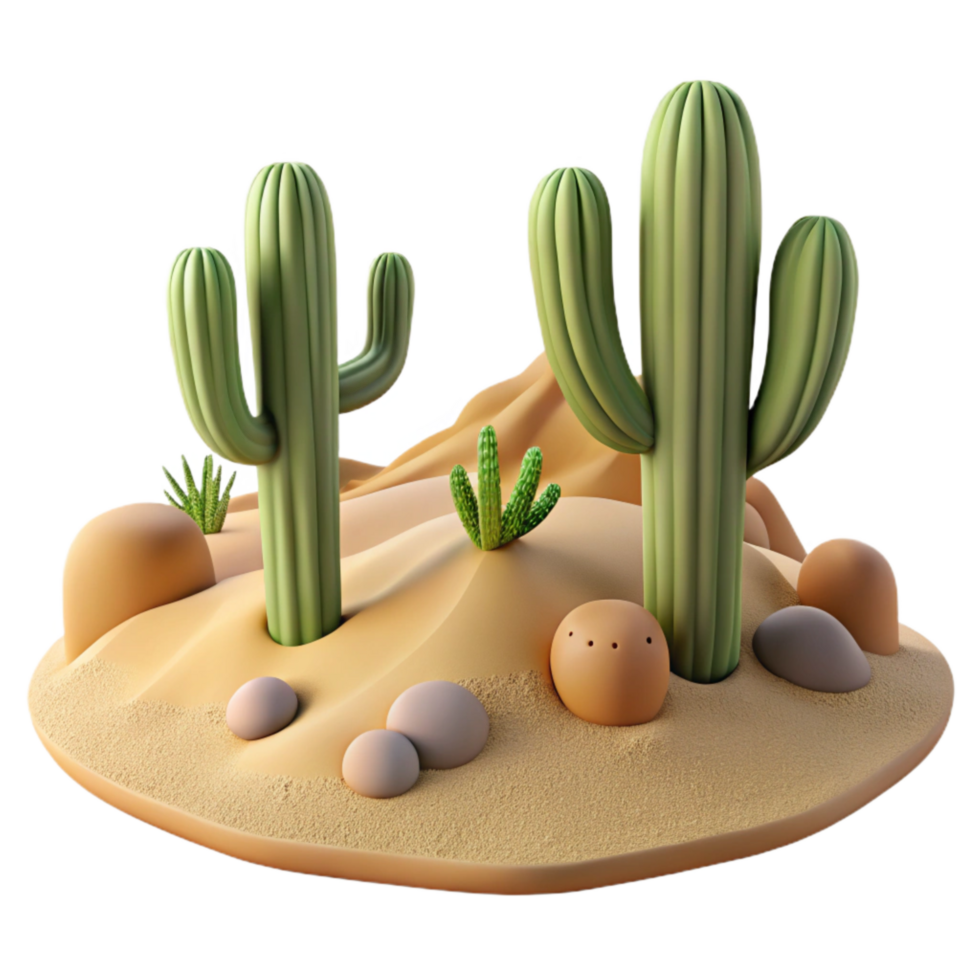 magnificent contemporary Isolated Desert Landscape with Sand Dunes Transparent Background genuine png