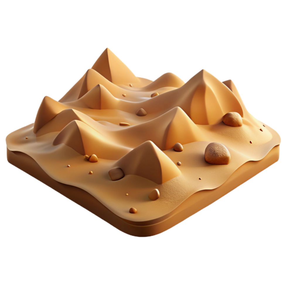 magnificent traditional Isolated Desert Landscape with Sand Dunes Transparent Background professional png