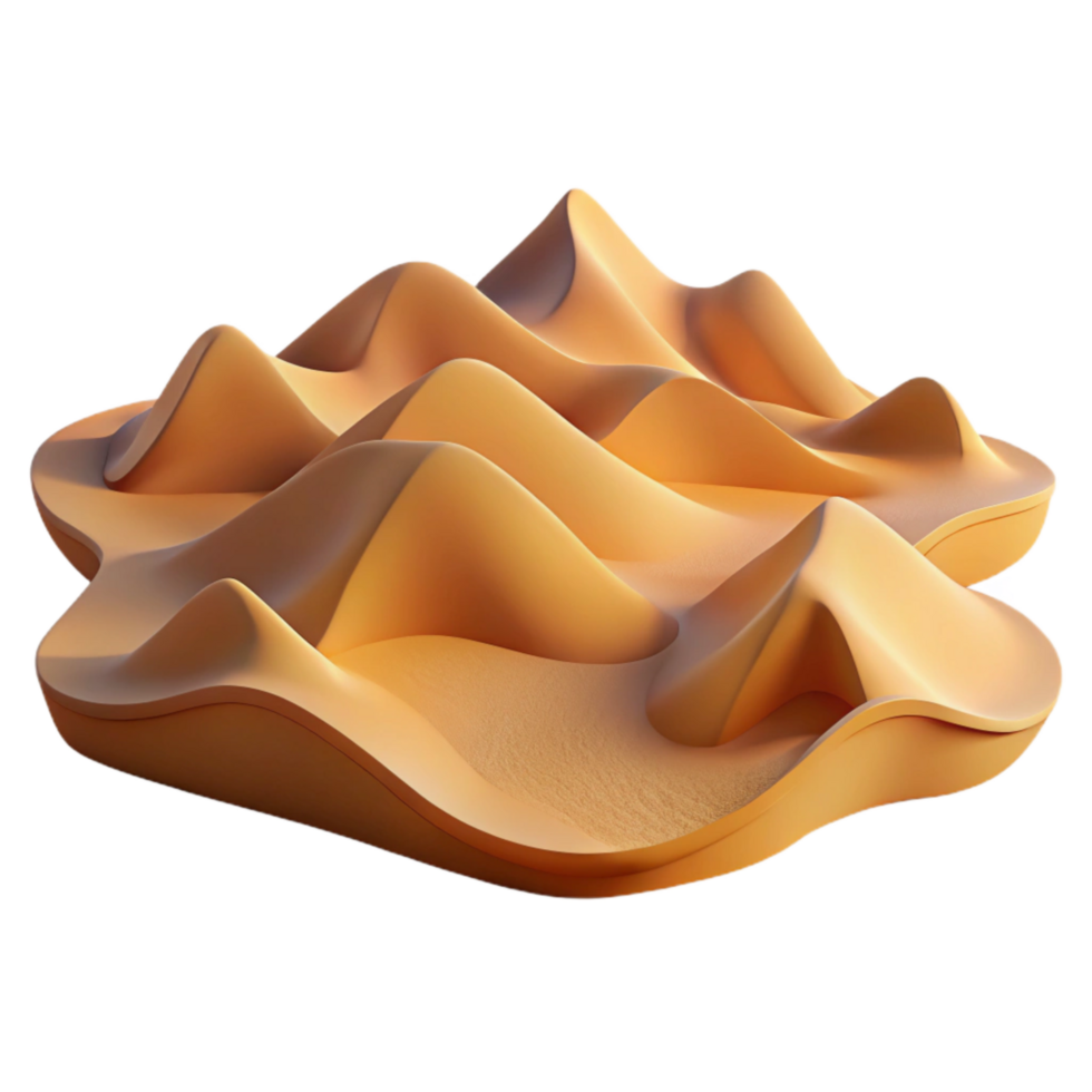 elegant creative Isolated Desert Landscape with Sand Dunes Transparent Background high resolution png