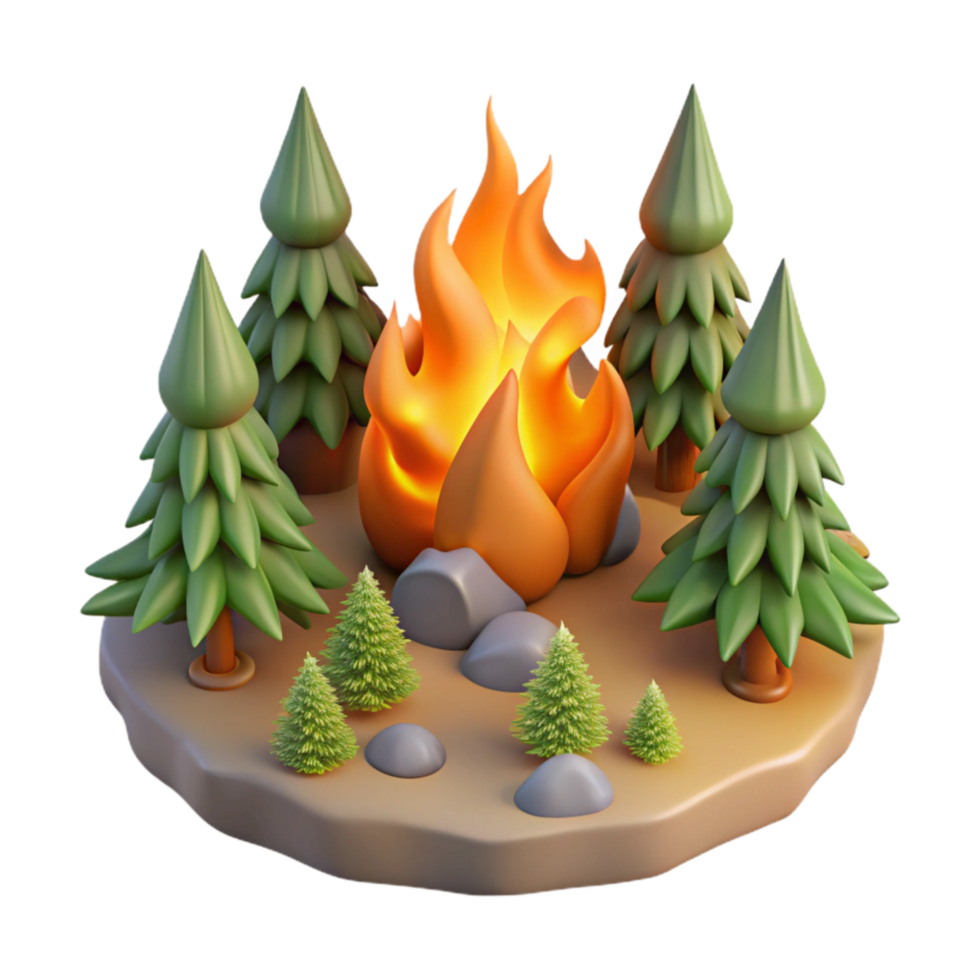 wonderful abstract Isolated Forest Fire Seen From Above Transparent Background detailed png