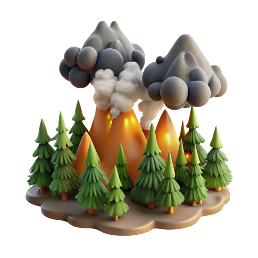 wonderful vintage Isolated Forest Fire with Smoke Plumes Cutout professional png