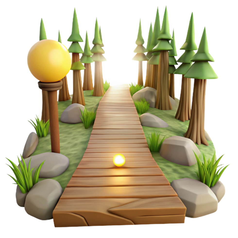 magnificent classic Isolated Forest Path with Sunlight Transparent Background 4K png