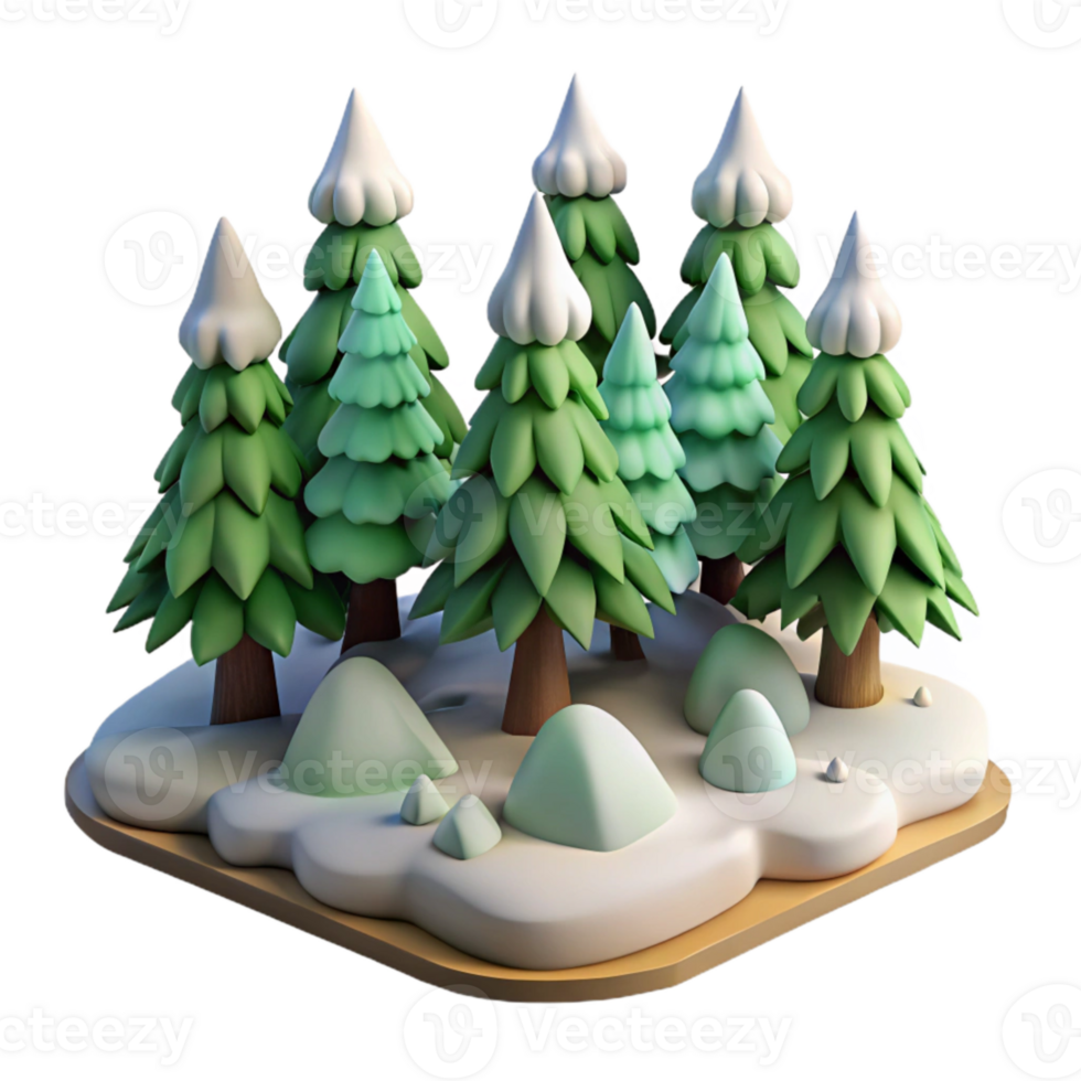 extraordinary modern Isolated Forest with Pine Trees and Snow Transparent Background high quality png