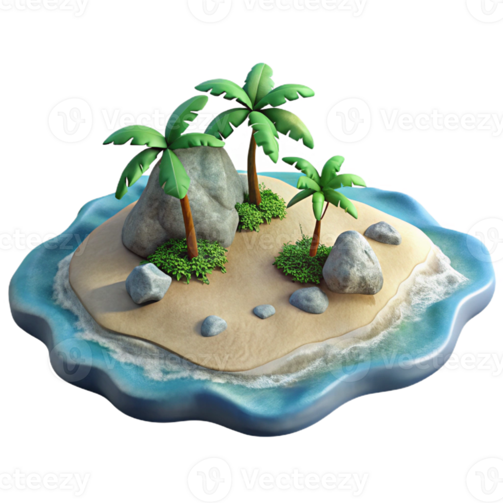 dramatic classic Isolated Island with Beach Aerial Shot Cutout authentic png