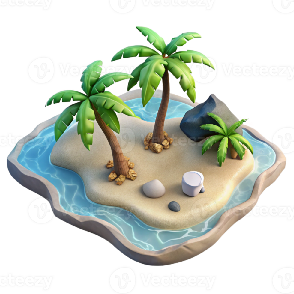 wonderful vintage Isolated Island with Beach Aerial Shot Cutout high quality png