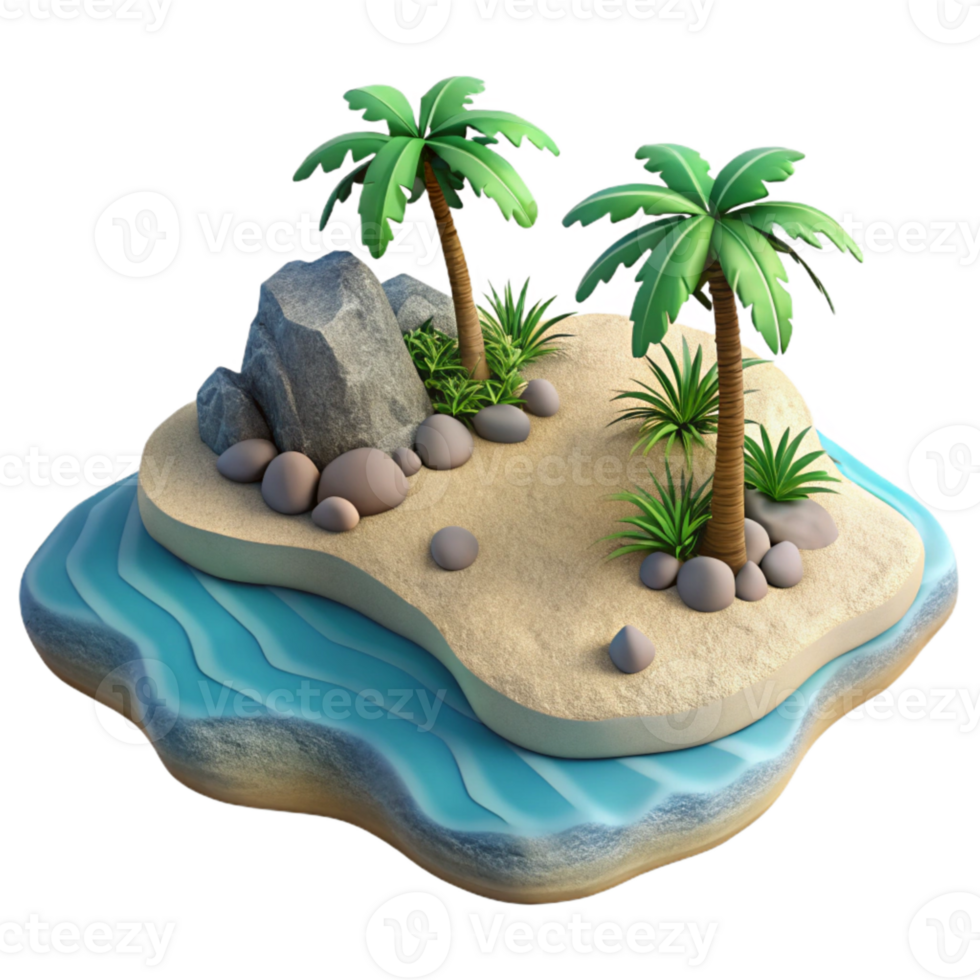 dramatic artistic Isolated Island with Beach Aerial Shot Cutout authentic png