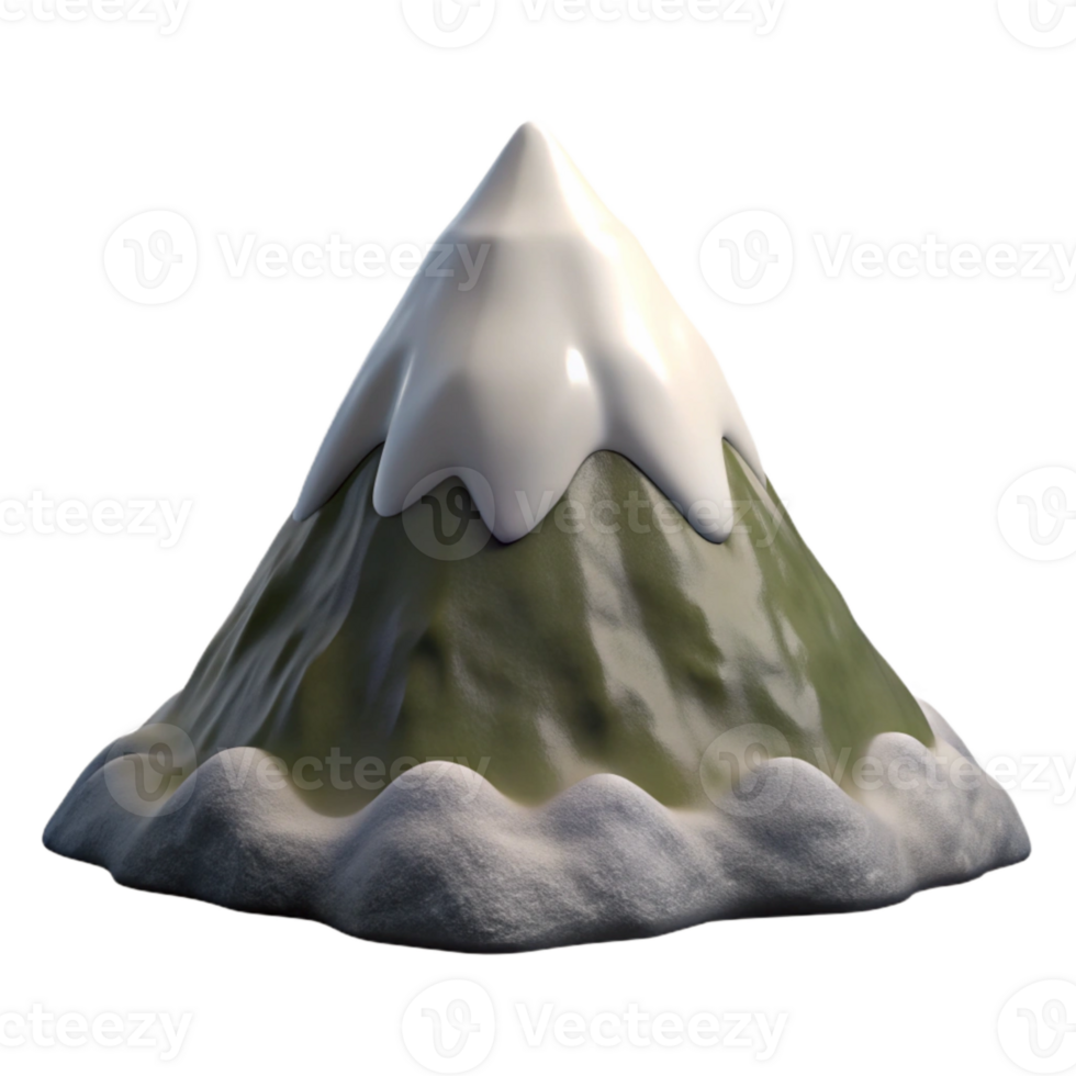extraordinary classic Isolated Mountain Peak with Snow Cap Cutout 4K png