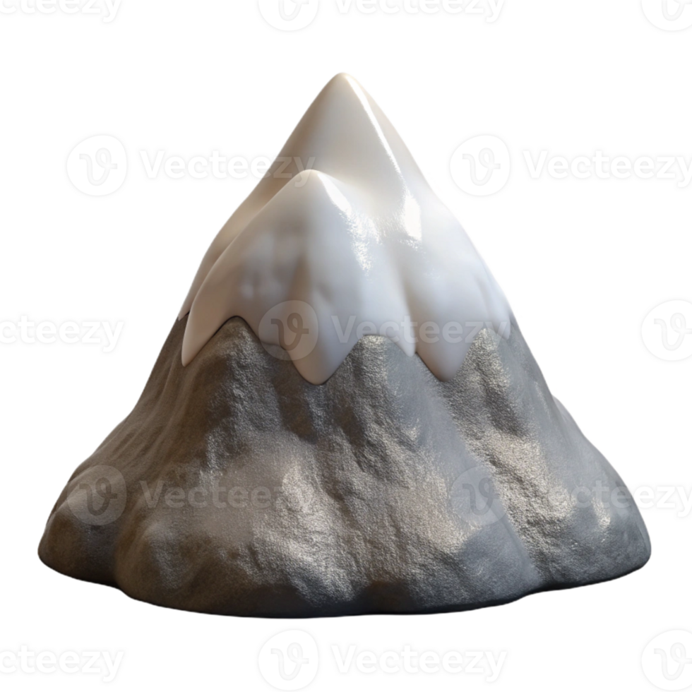 impressive abstract Isolated Mountain Peak with Snow Cap Cutout authentic png