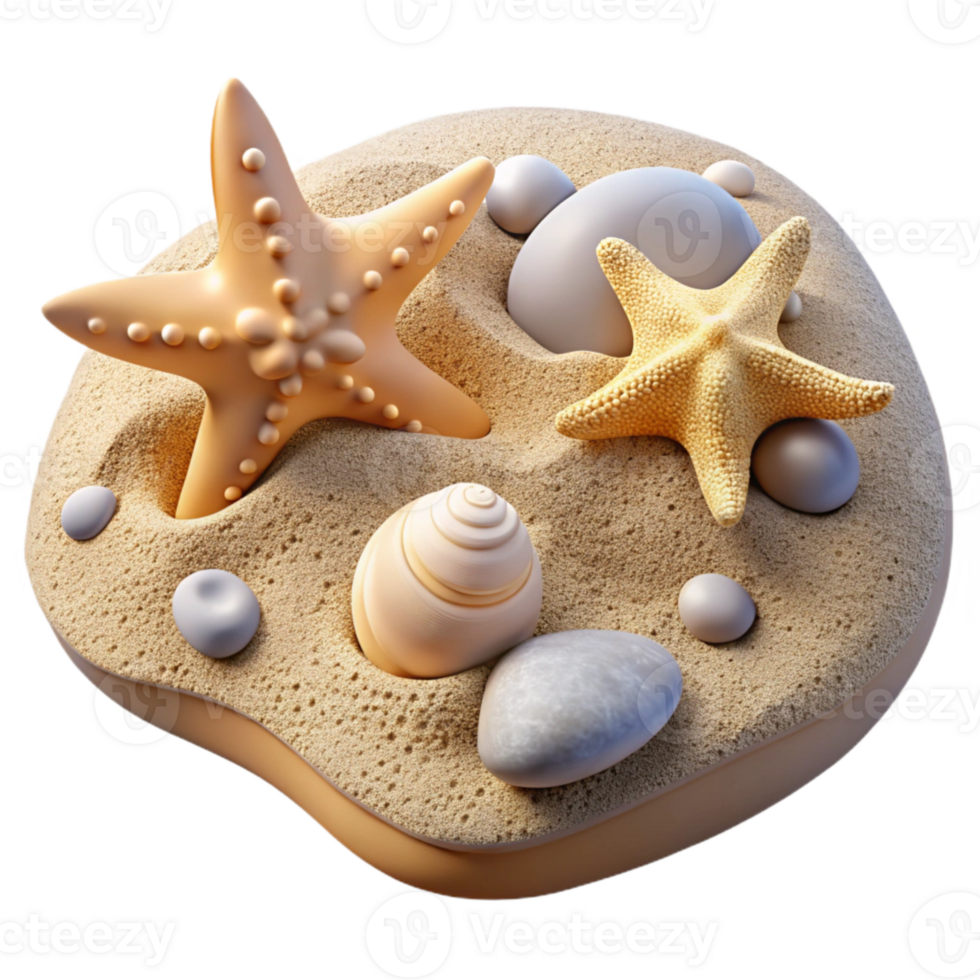 beautiful abstract Isolated Sandy Beach with Footprints Transparent Background detailed png