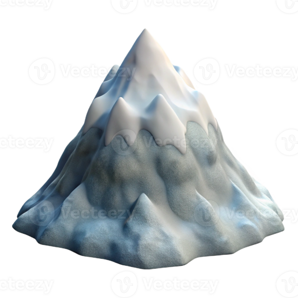 stunning contemporary Isolated Snowy Mountain Peak Aerial View premium png