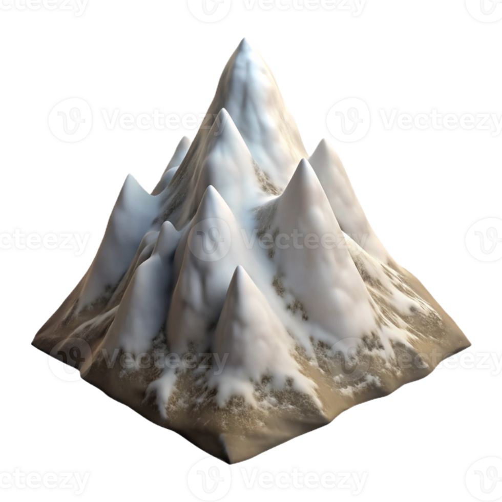 extraordinary abstract Isolated Snowy Mountain Peak Aerial View high quality png