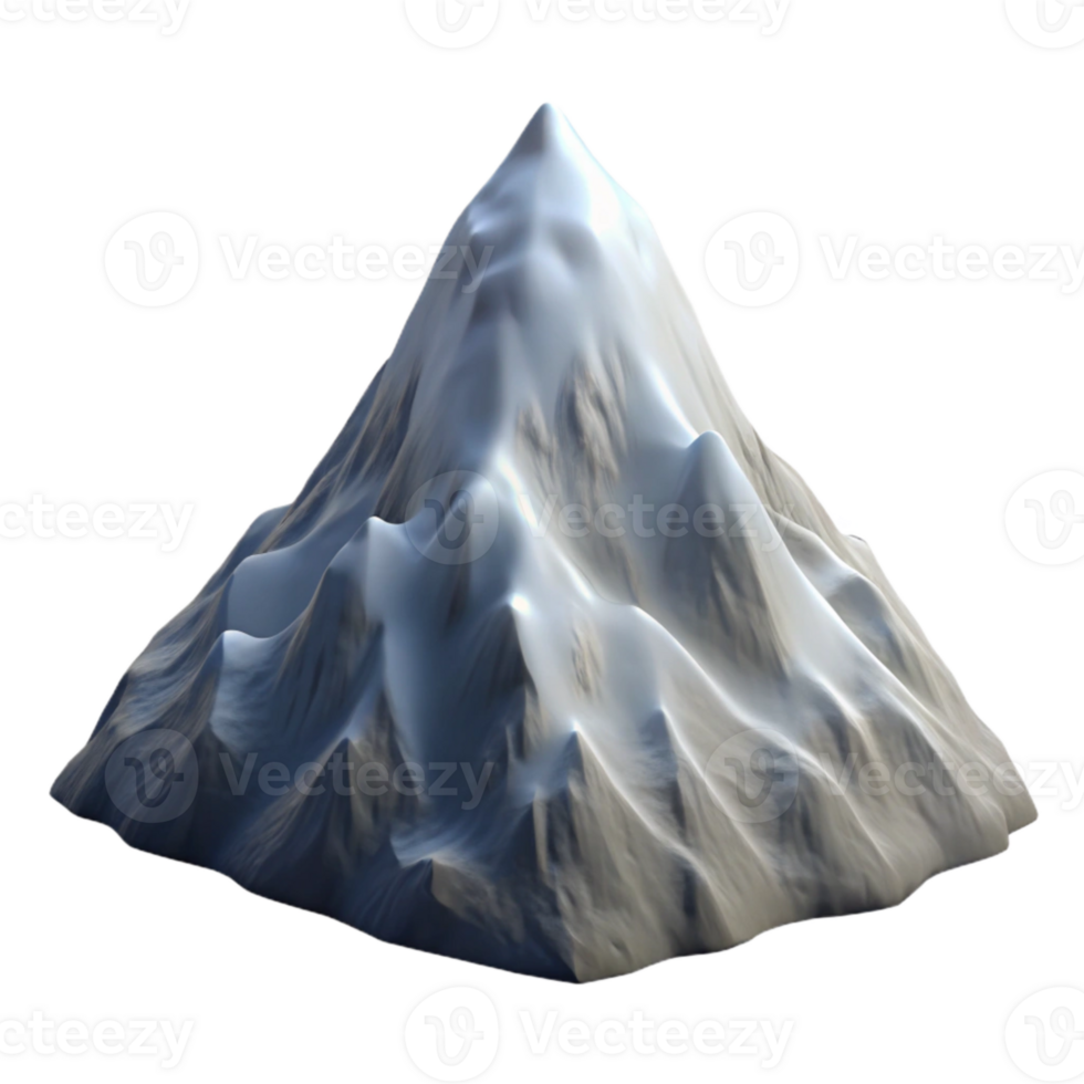wonderful minimalist Isolated Snowy Mountain Peak Aerial View premium png