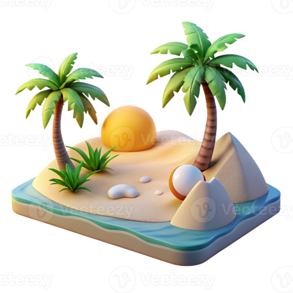 wonderful abstract Isolated Tropical Beach with Clear Water Transparent Background 4K png