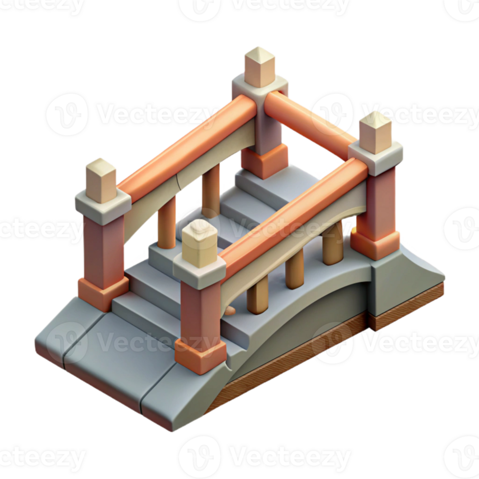 dramatic contemporary Isometric Bridge Isolated Element genuine png