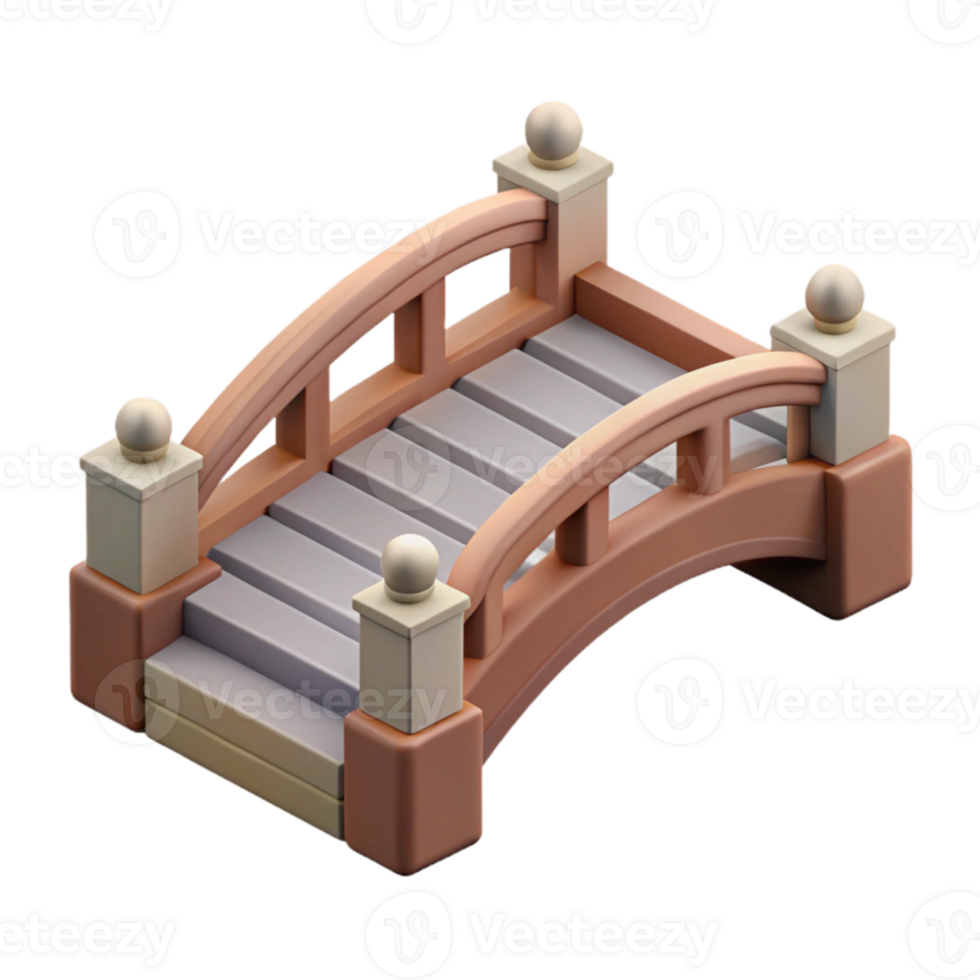 extraordinary modern Isometric Bridge Isolated Element 4K png