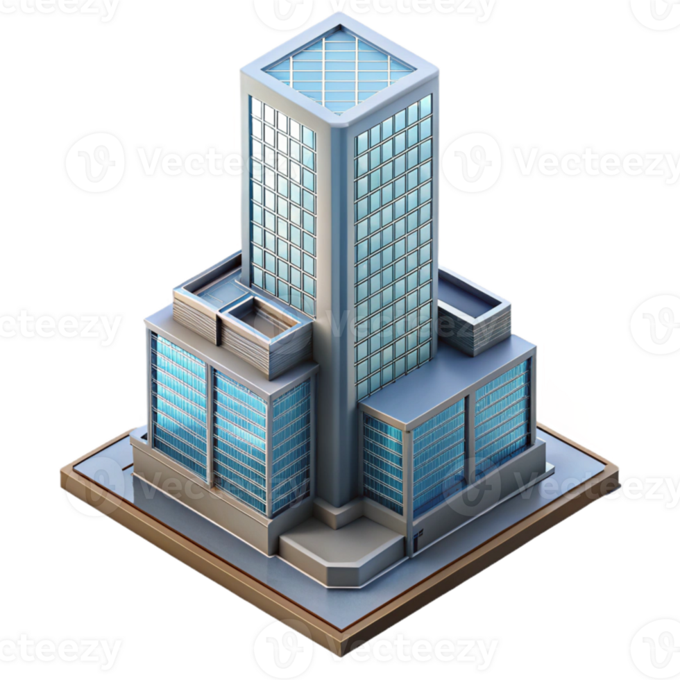 impressive contemporary Isometric Building Modern Skyscraper Transparent Background original png