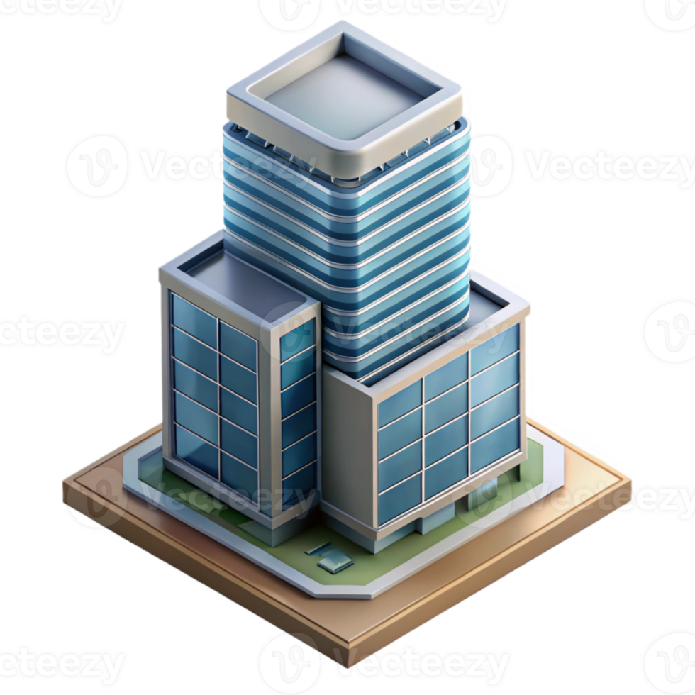 magnificent creative Isometric Building Modern Skyscraper Transparent Background 4K png