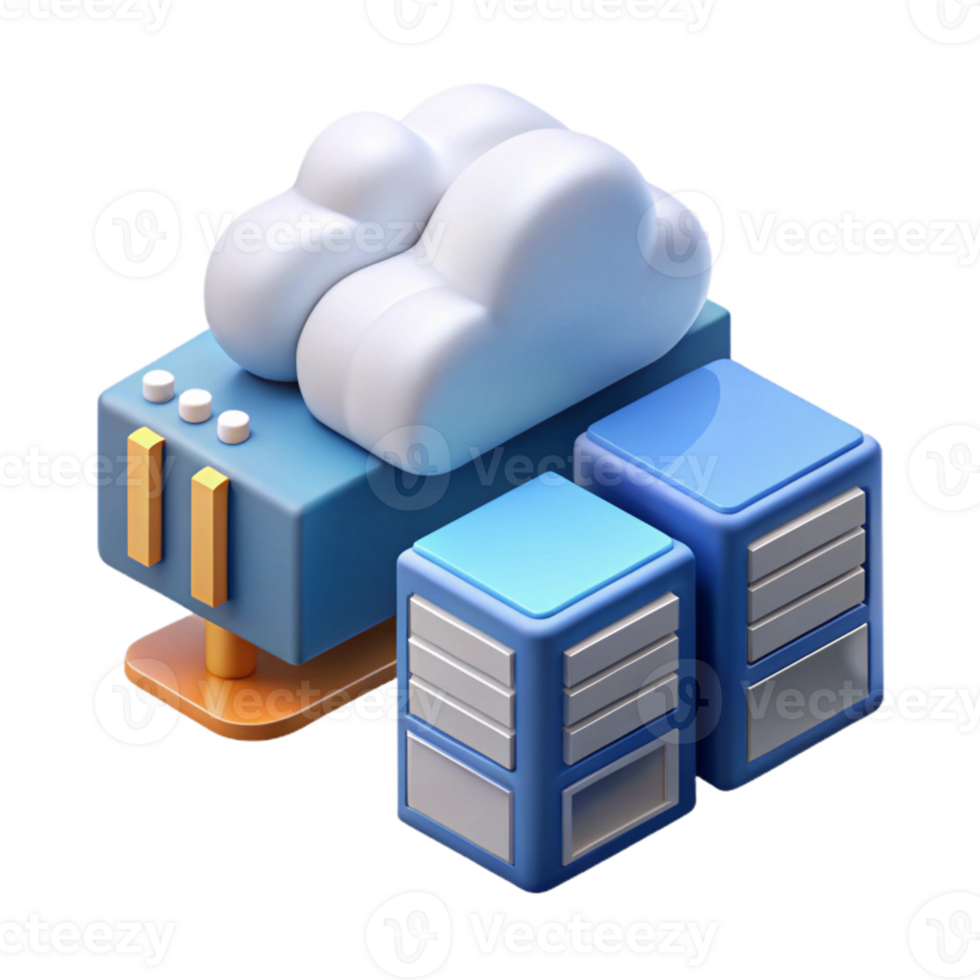 elegant traditional Isometric Data Center with Cloud Computing for Digital Marketing Transparent exclusive png