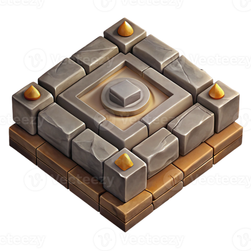 vibrant vintage Isometric Dungeon Tile Isolated original png
