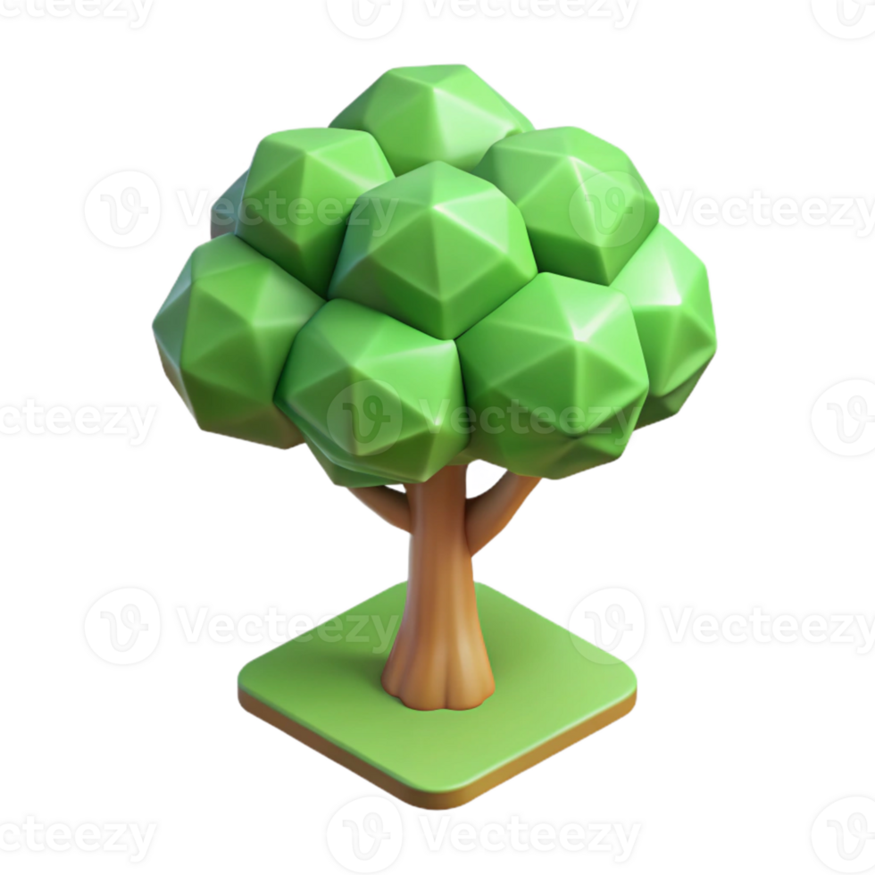 magnificent traditional Isometric Tree Isolated Element premium png