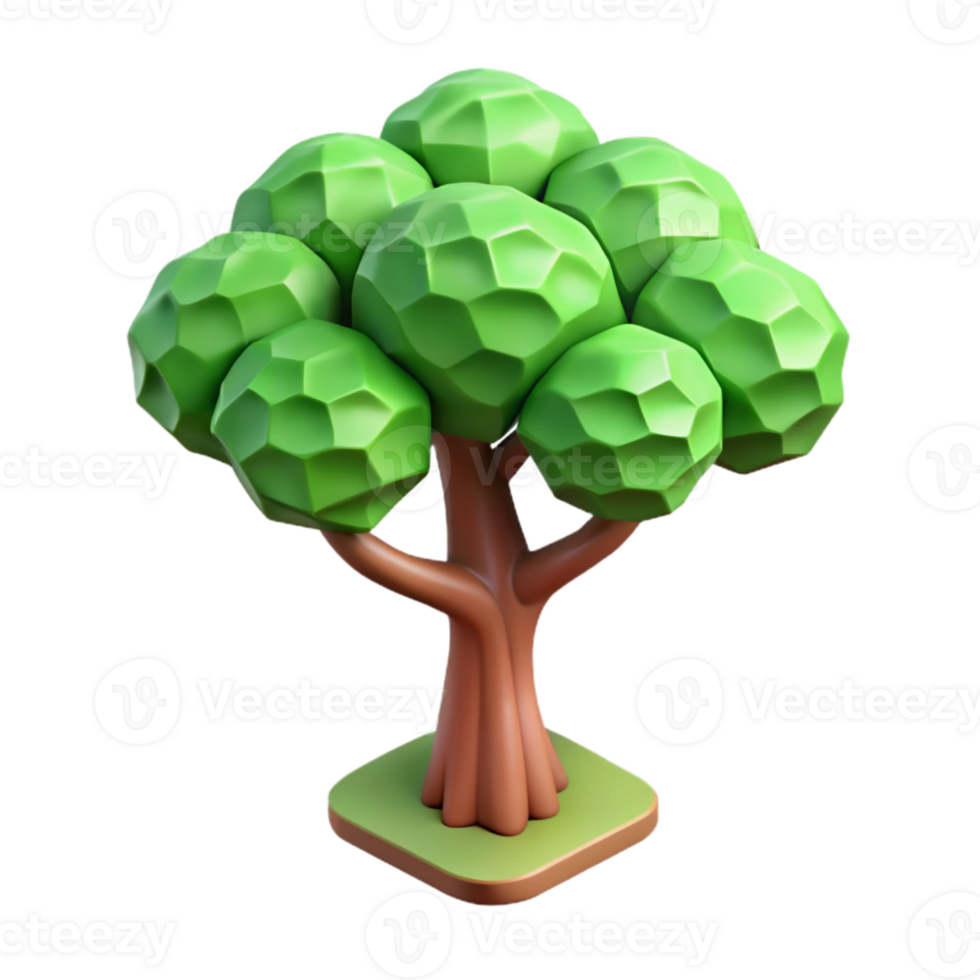 beautiful traditional Isometric Tree Isolated Element original png