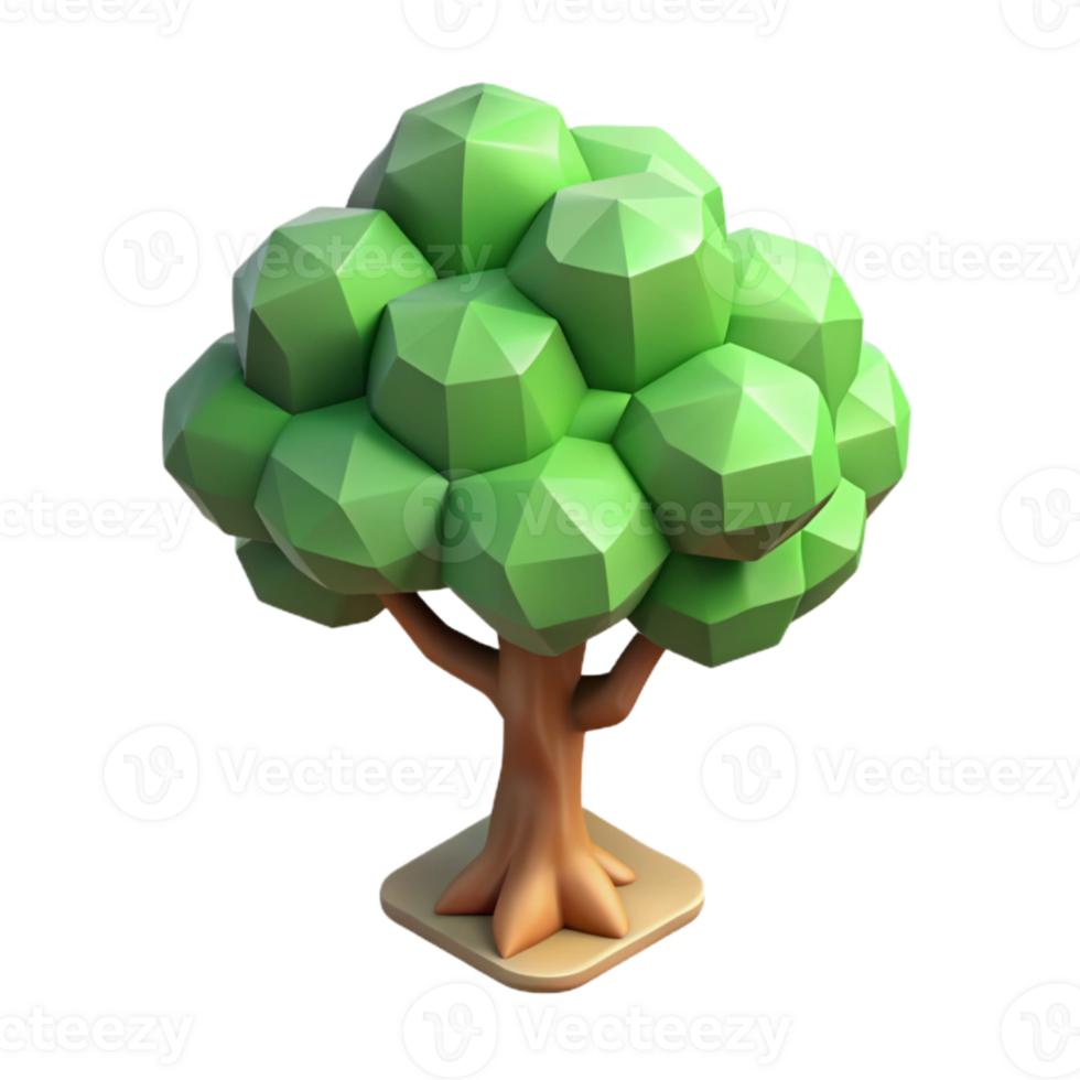 dramatic artistic Isometric Tree Isolated Element original png