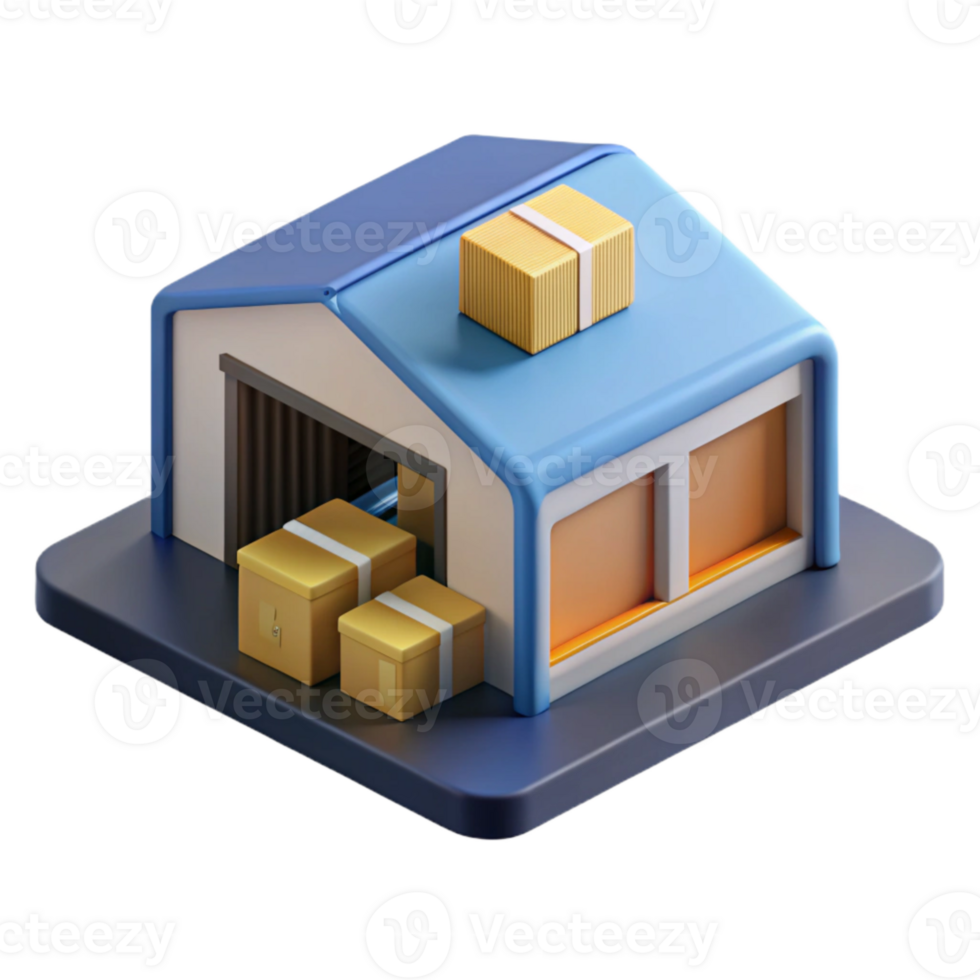 stunning creative Isometric Warehouse with Logistics and Distribution for E-commerce Transparent high resolution png