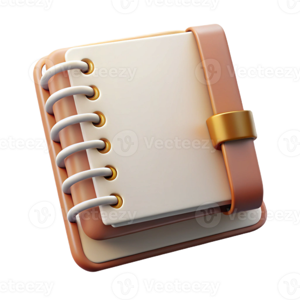 elegant vintage Journal Notebook Blank Page Open Isolated Element exclusive png