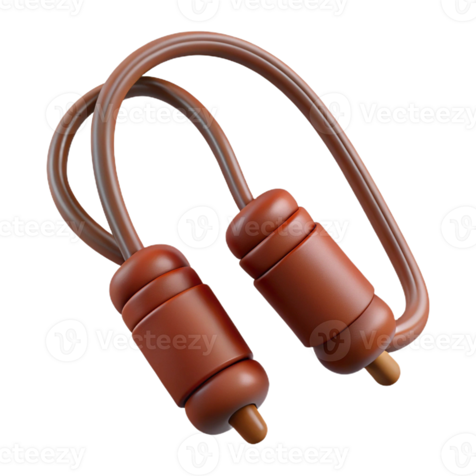 elegant abstract Jump Rope Leather Handles Brown Transparent Cutout high quality png