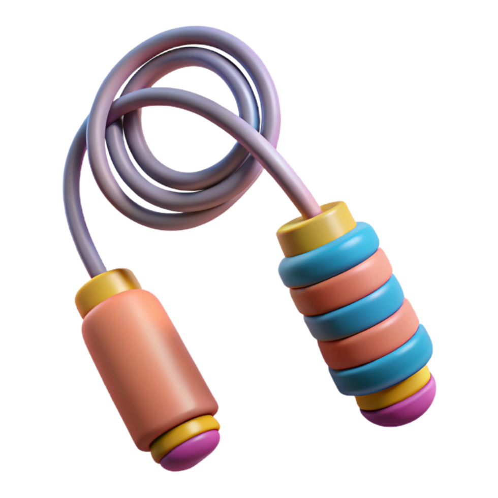 stunning minimalist Jump Rope Isolated with Colorful Handles high quality png