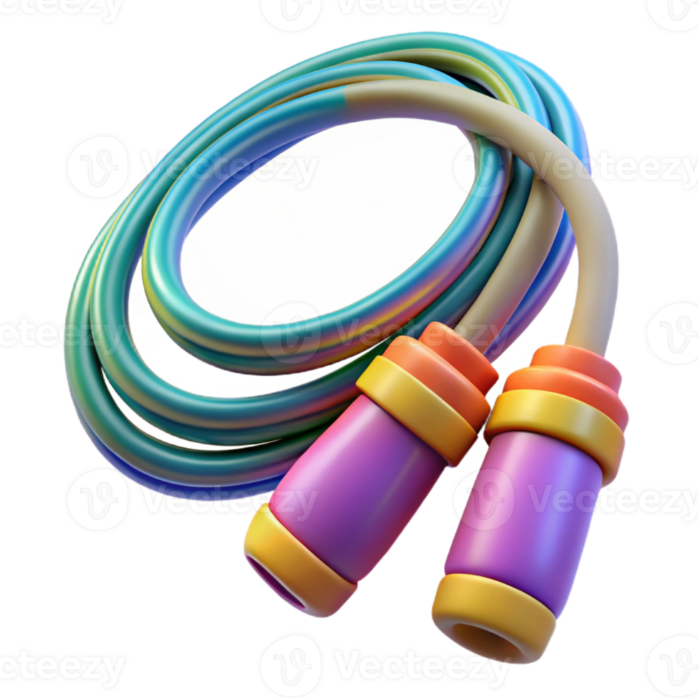 vibrant contemporary Jump Rope Colorful Isolated Transparent Background professional png