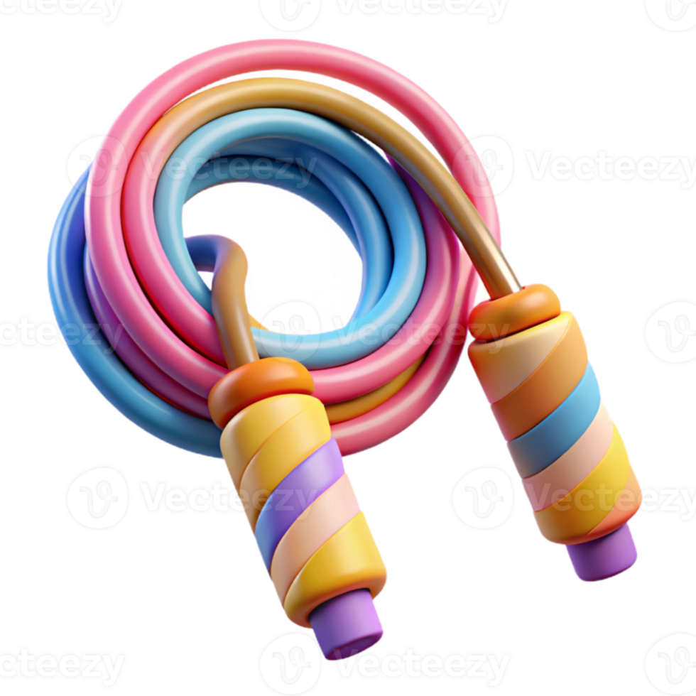 elegant minimalist Jump Rope Colorful Isolated Transparent Background genuine png