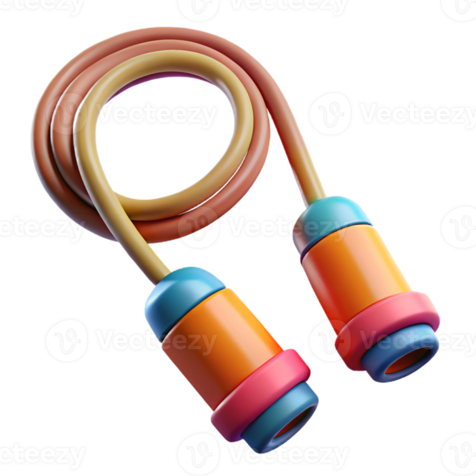magnificent vintage Jump Rope Isolated with Colorful Handles genuine png