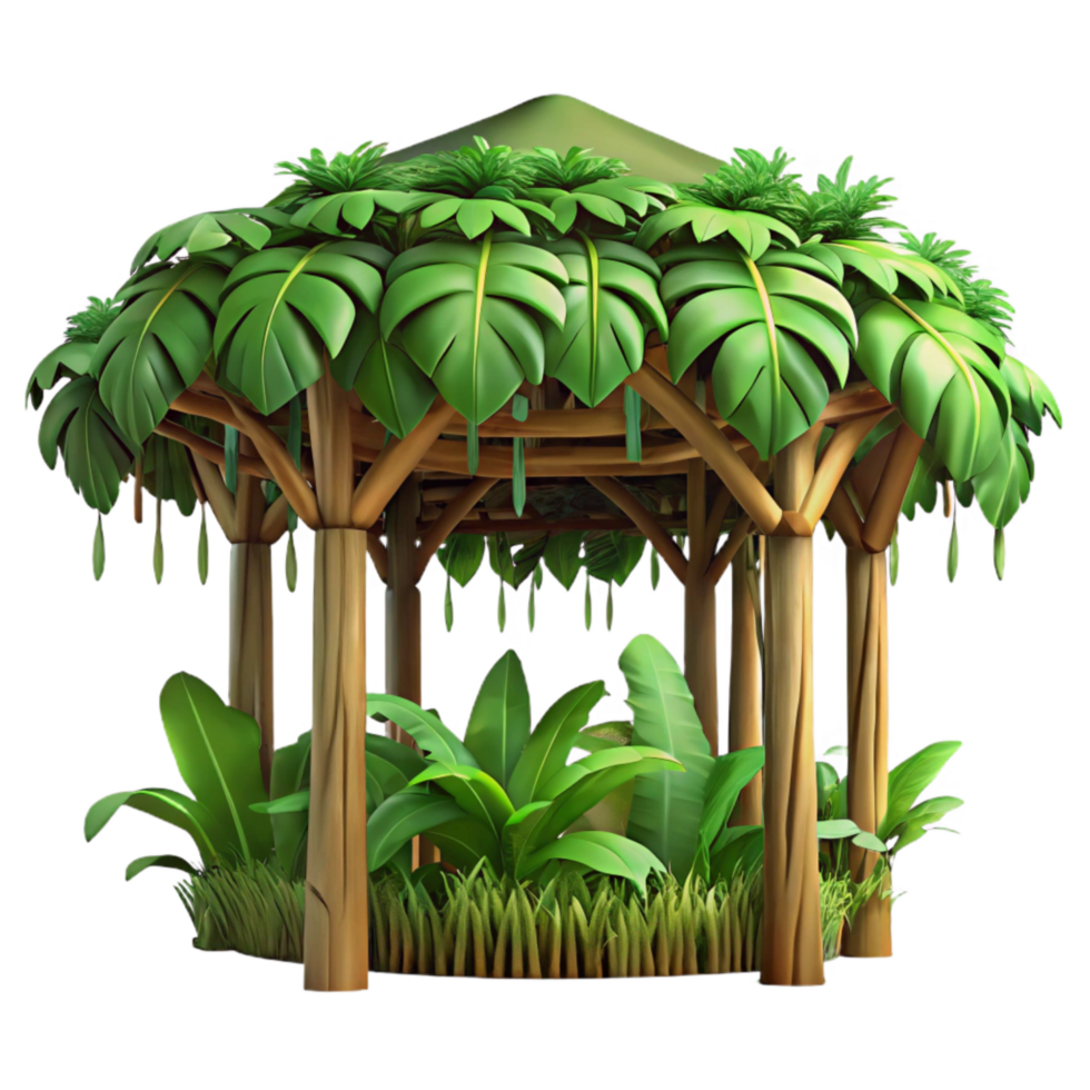stunning abstract Jungle Canopy Dense Foliage Isolated premium png