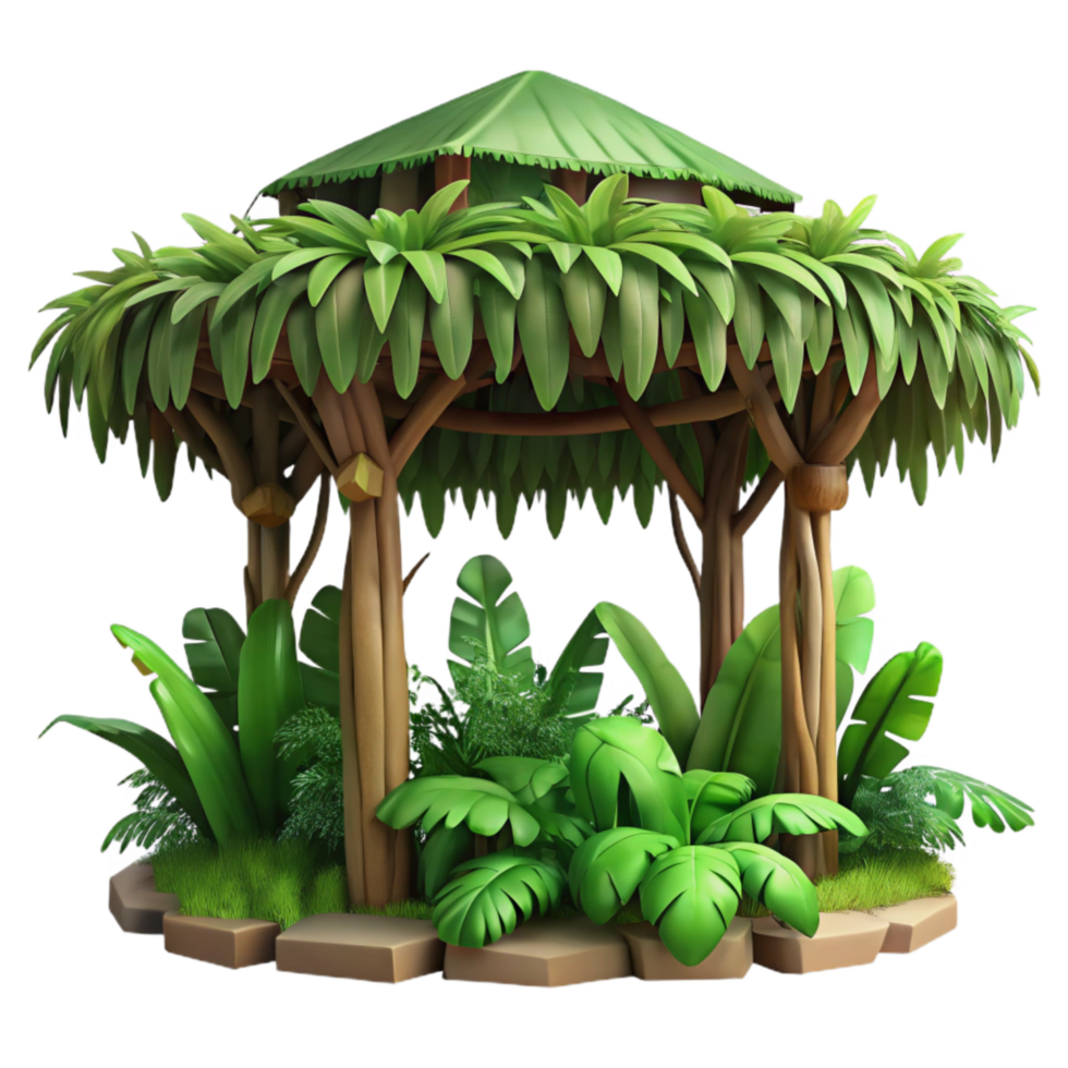 magnificent artistic Jungle Canopy Dense Foliage Isolated premium png